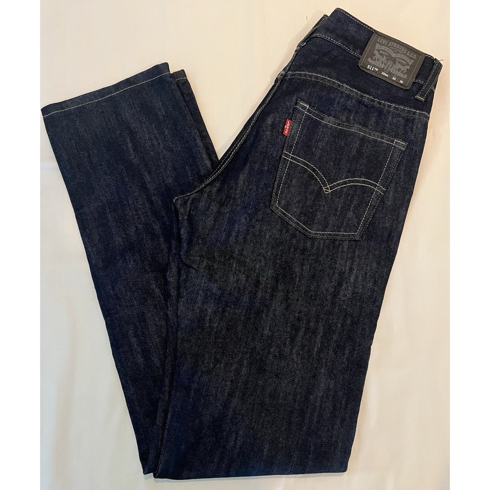 Levi's 511 Slim Fit Dark Blue Jeans Boys Size 30x30 20 Reg. Black Tag